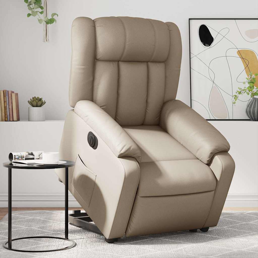 Fauteuil inclinable électrique cappuccino similicuir - XIOS