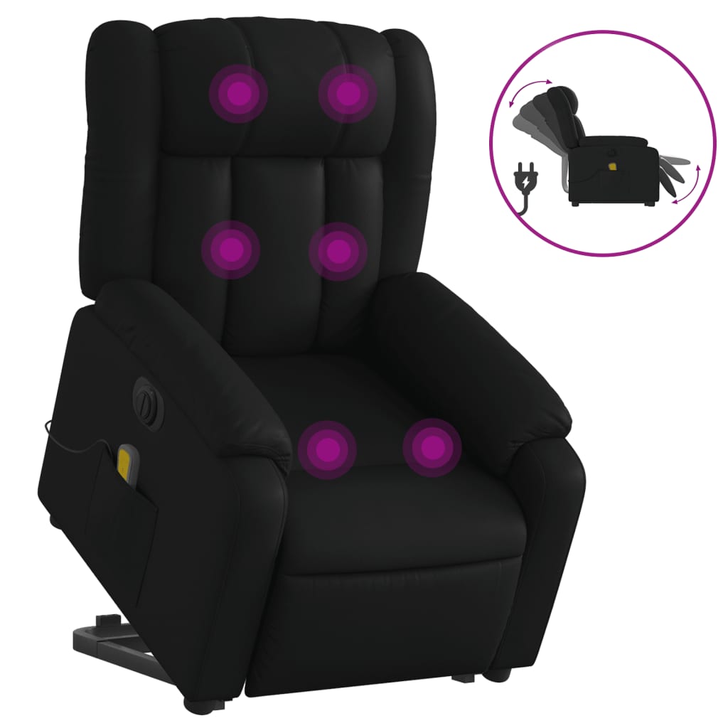 Fauteuil inclinable de massage électrique noir similicuir - XIOS