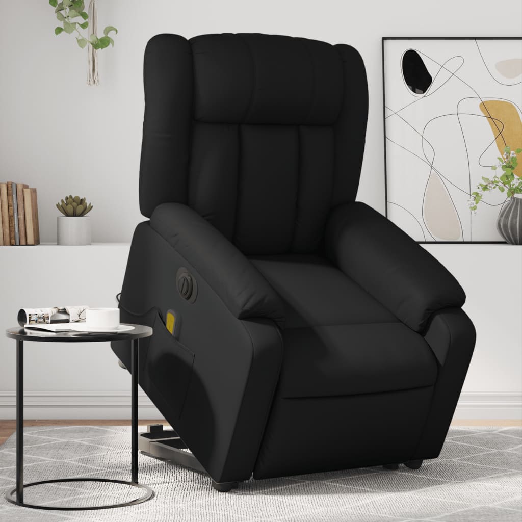 Fauteuil inclinable de massage électrique noir similicuir - XIOS