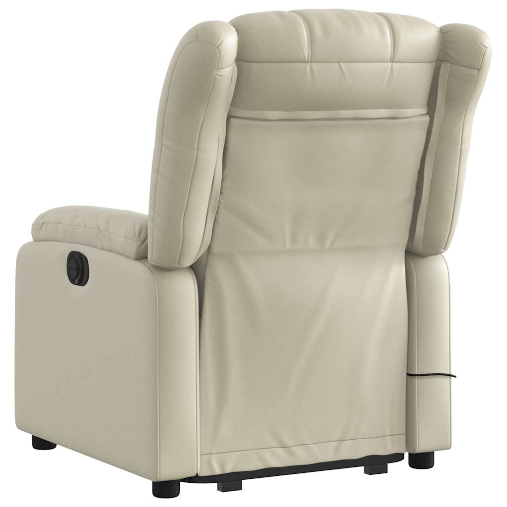 Fauteuil inclinable de massage électrique crème similicuir - XIOS