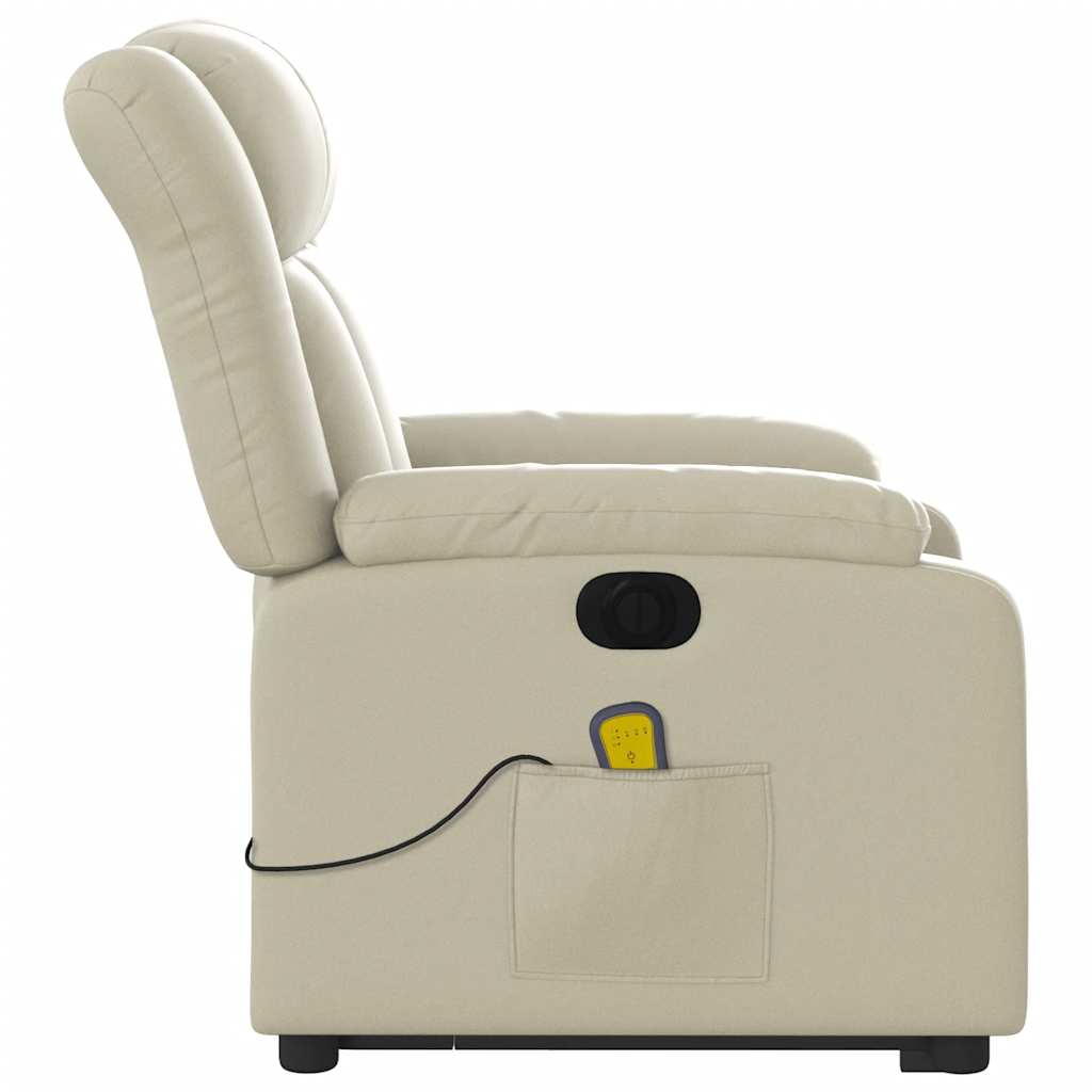 Fauteuil inclinable de massage électrique crème similicuir - XIOS