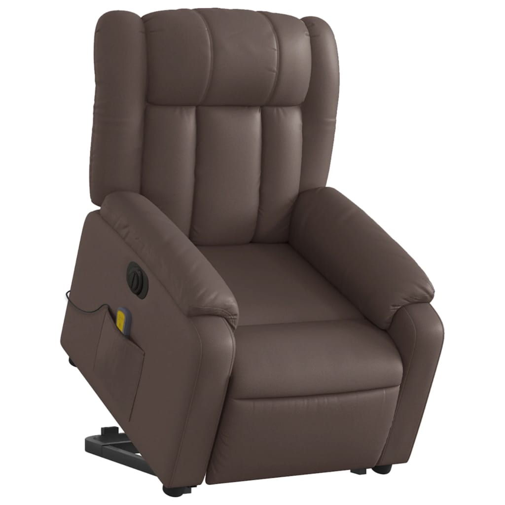 Fauteuil inclinable de massage électrique marron similicuir