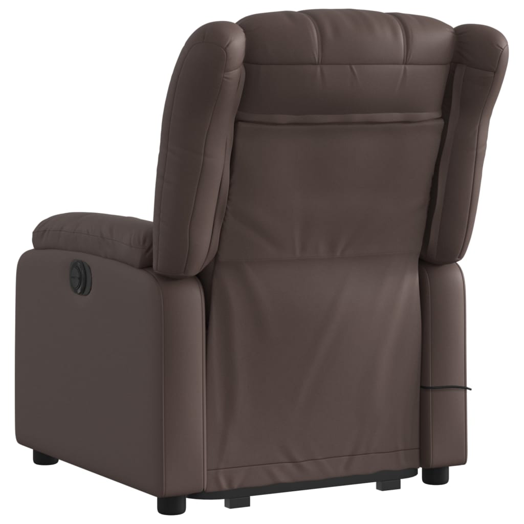 Fauteuil inclinable de massage électrique marron similicuir - XIOS