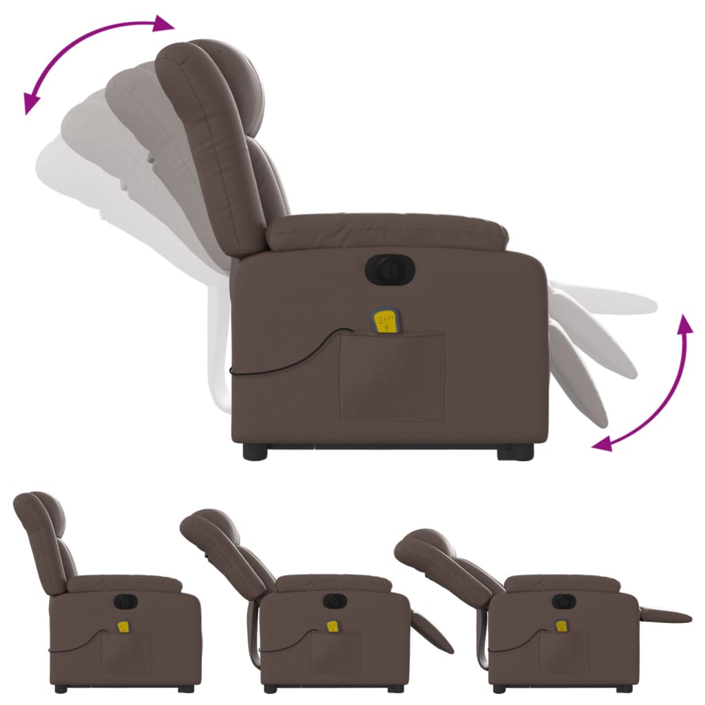 Fauteuil inclinable de massage électrique marron similicuir - XIOS