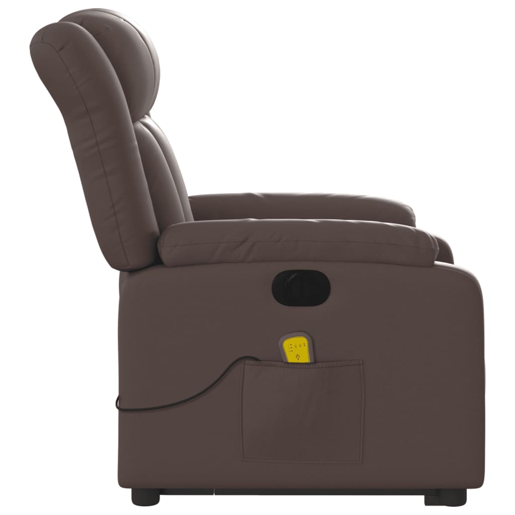Fauteuil inclinable de massage électrique marron similicuir
