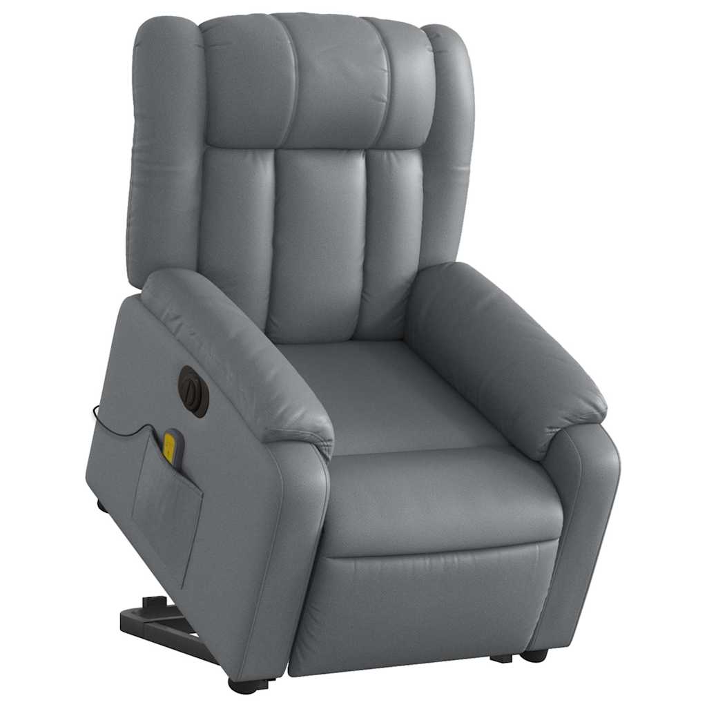 Fauteuil inclinable de massage électrique gris similicuir - XIOS