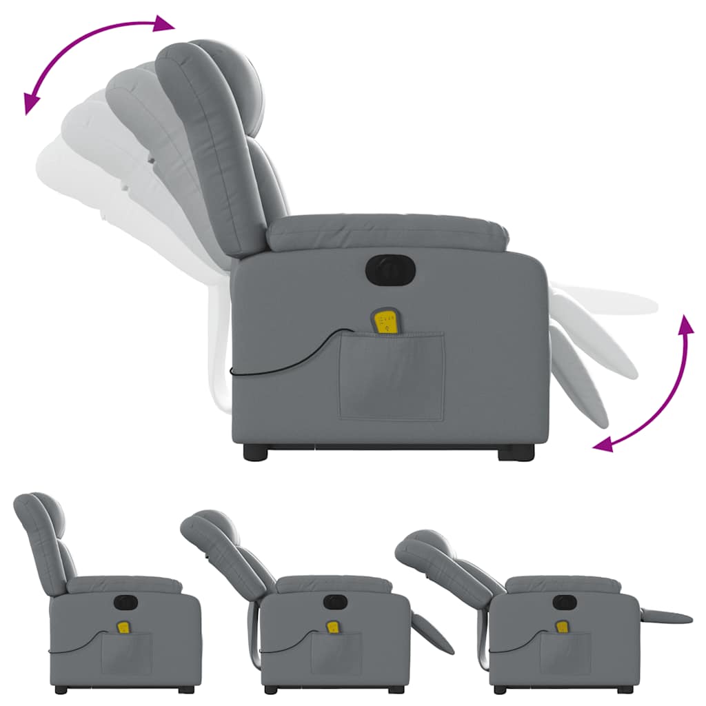 Fauteuil inclinable de massage électrique gris similicuir - XIOS