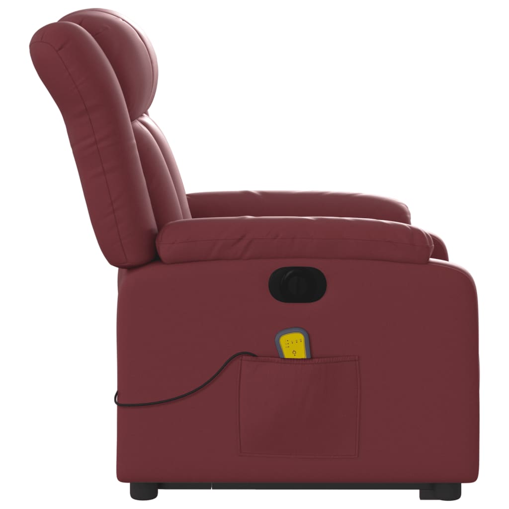 Fauteuil inclinable de massage électrique rouge bordeaux - XIOS