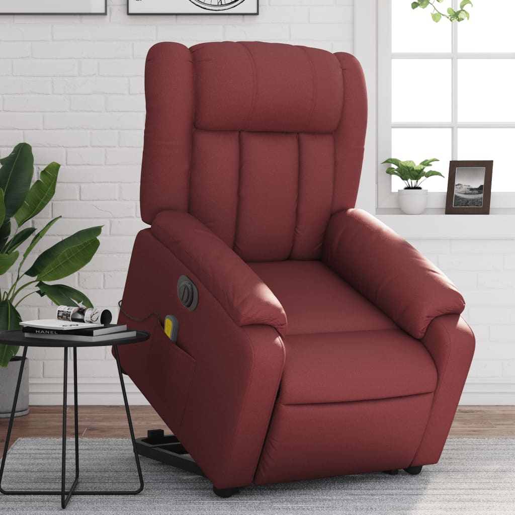 Fauteuil inclinable de massage électrique rouge bordeaux - XIOS