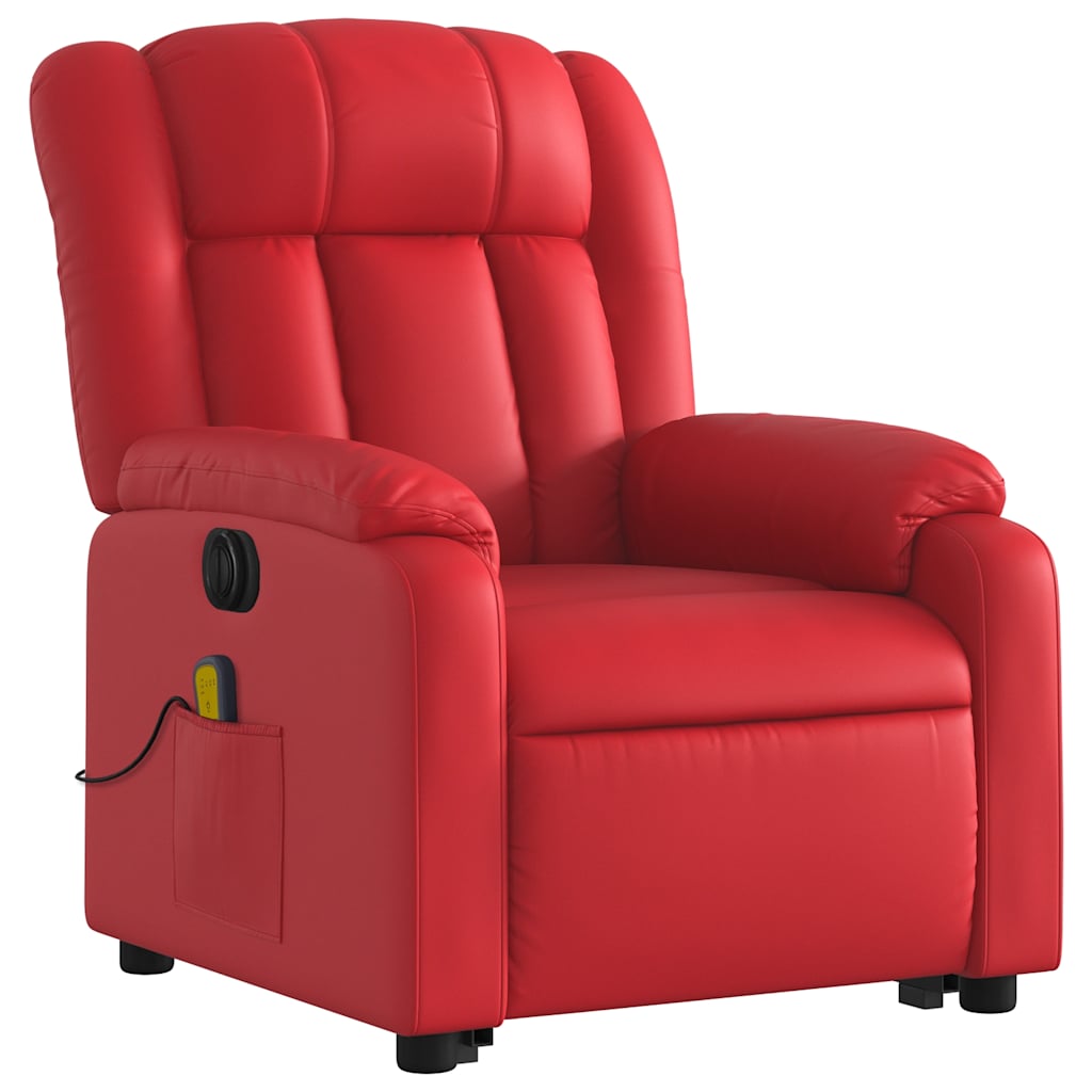 Fauteuil inclinable de massage électrique rouge similicuir - XIOS
