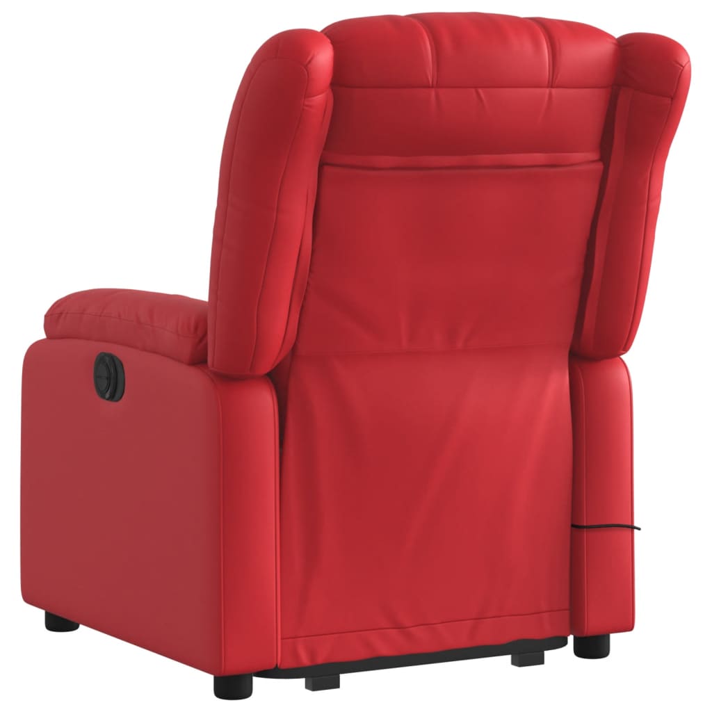 Fauteuil inclinable de massage électrique rouge similicuir