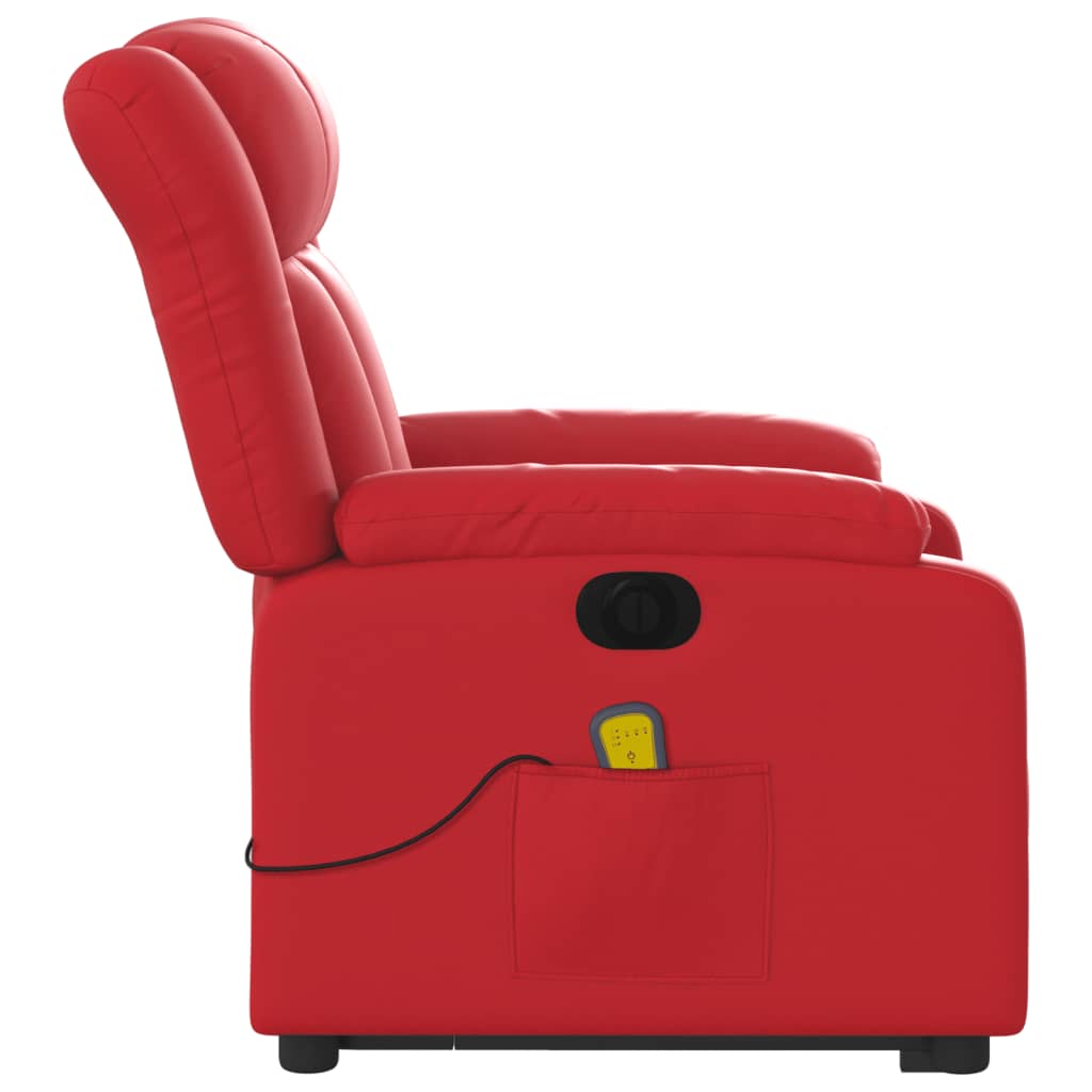 Fauteuil inclinable de massage électrique rouge similicuir