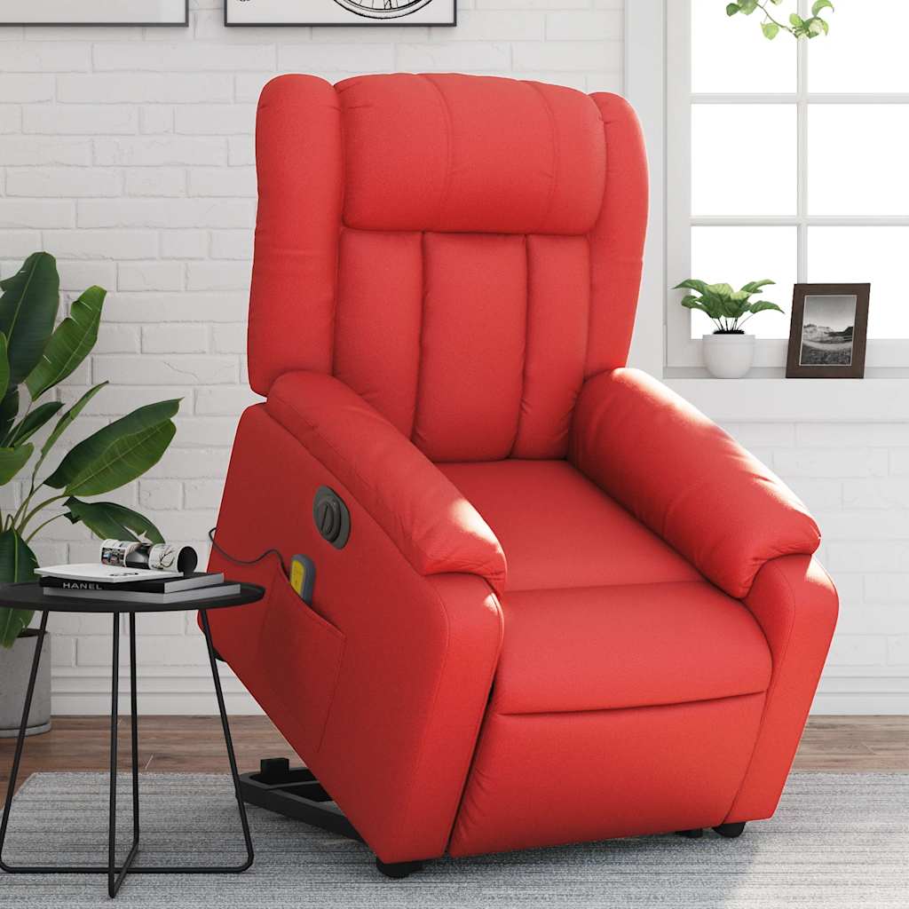 Fauteuil inclinable de massage électrique rouge similicuir - XIOS