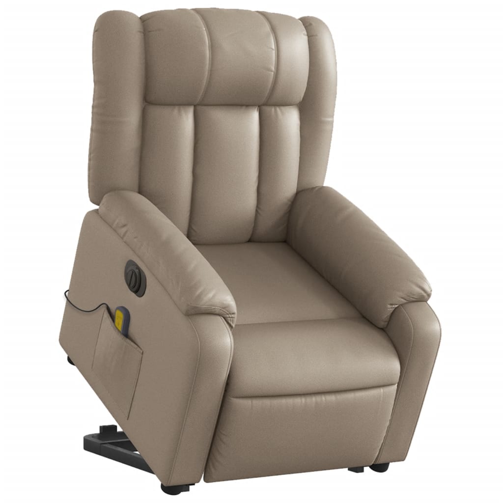 Fauteuil inclinable de massage électrique cappuccino similicuir - XIOS