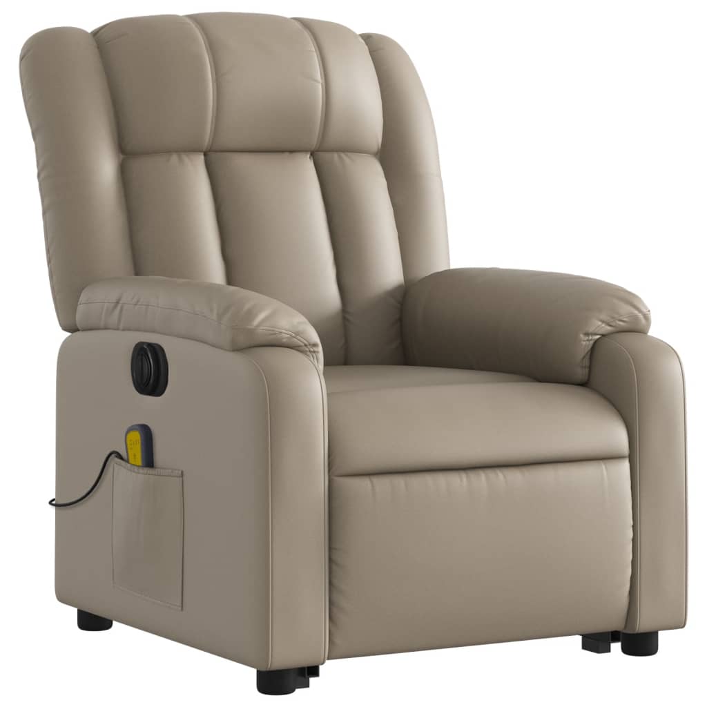 Fauteuil inclinable de massage électrique cappuccino similicuir - XIOS