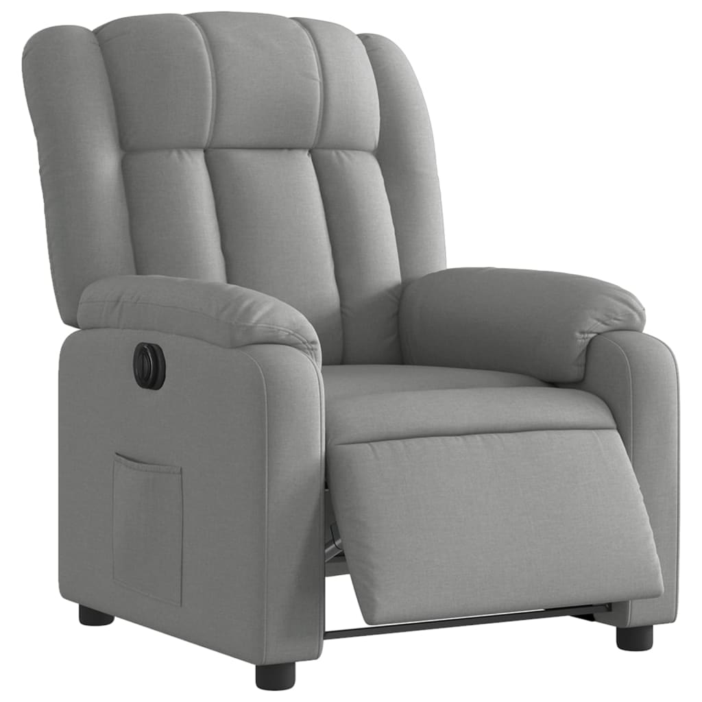 Fauteuil inclinable électrique Gris clair Tissu