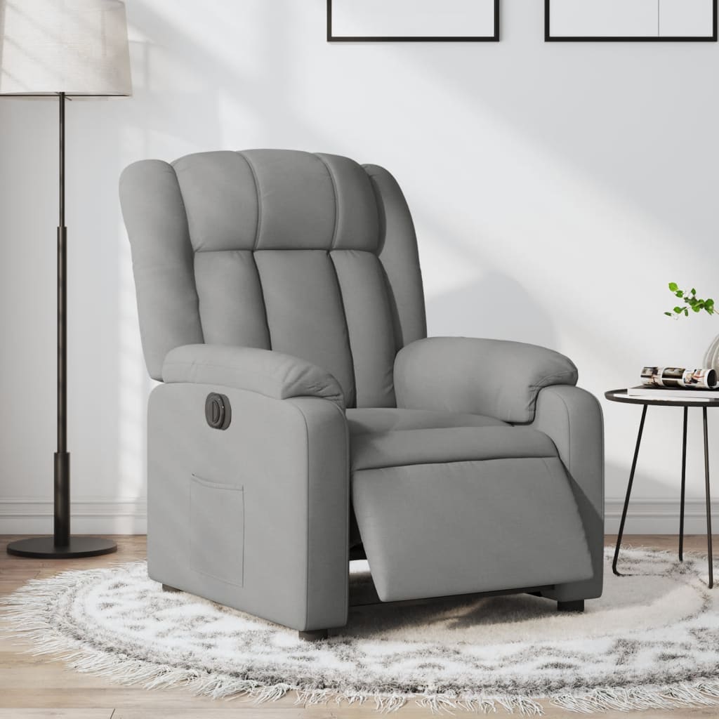 Fauteuil inclinable électrique Gris clair Tissu - XIOS