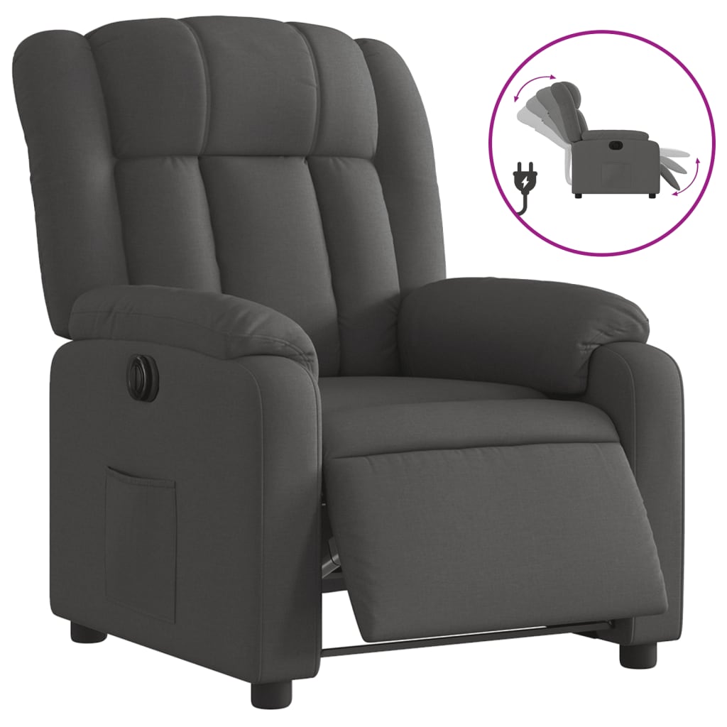 Fauteuil inclinable électrique Gris foncé Tissu - XIOS
