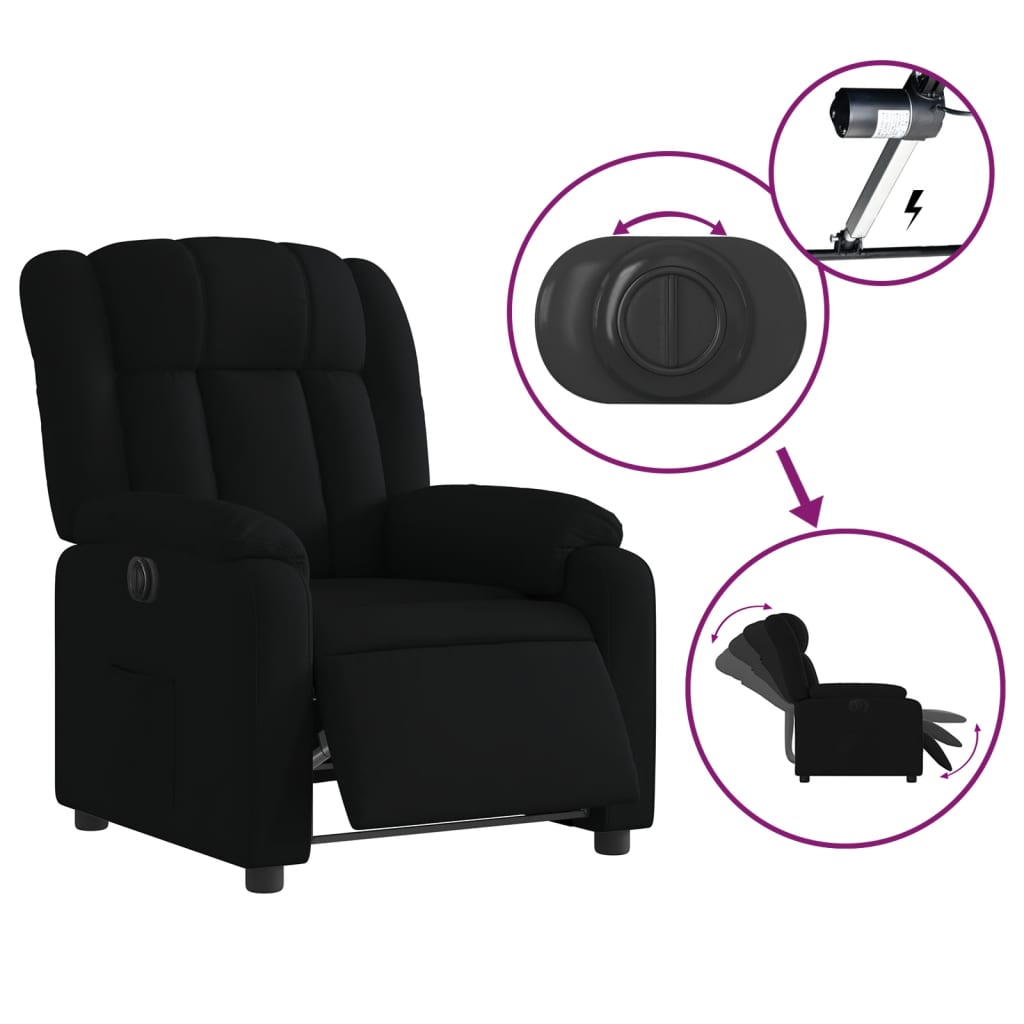 Fauteuil inclinable électrique Noir Tissu - XIOS