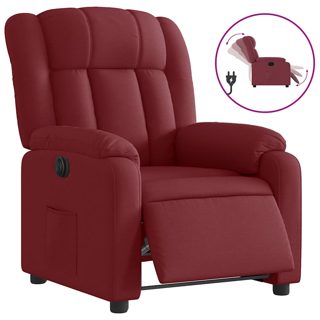 Fauteuil inclinable électrique Rouge bordeaux Tissu - XIOS