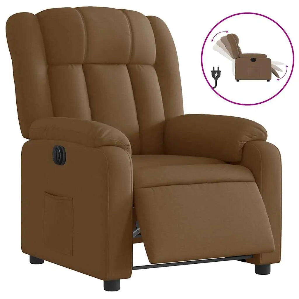 Fauteuil inclinable électrique Marron Tissu - XIOS