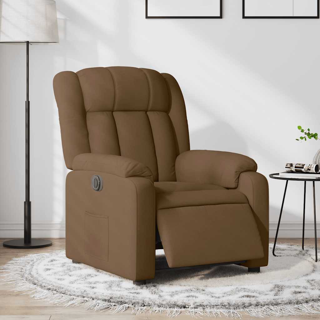 Fauteuil inclinable électrique Marron Tissu - XIOS