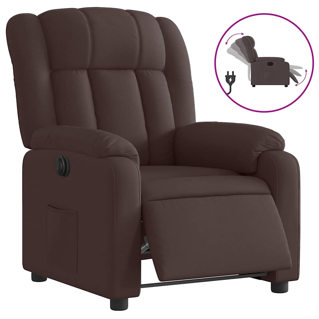 Fauteuil inclinable électrique Marron foncé Tissu - XIOS