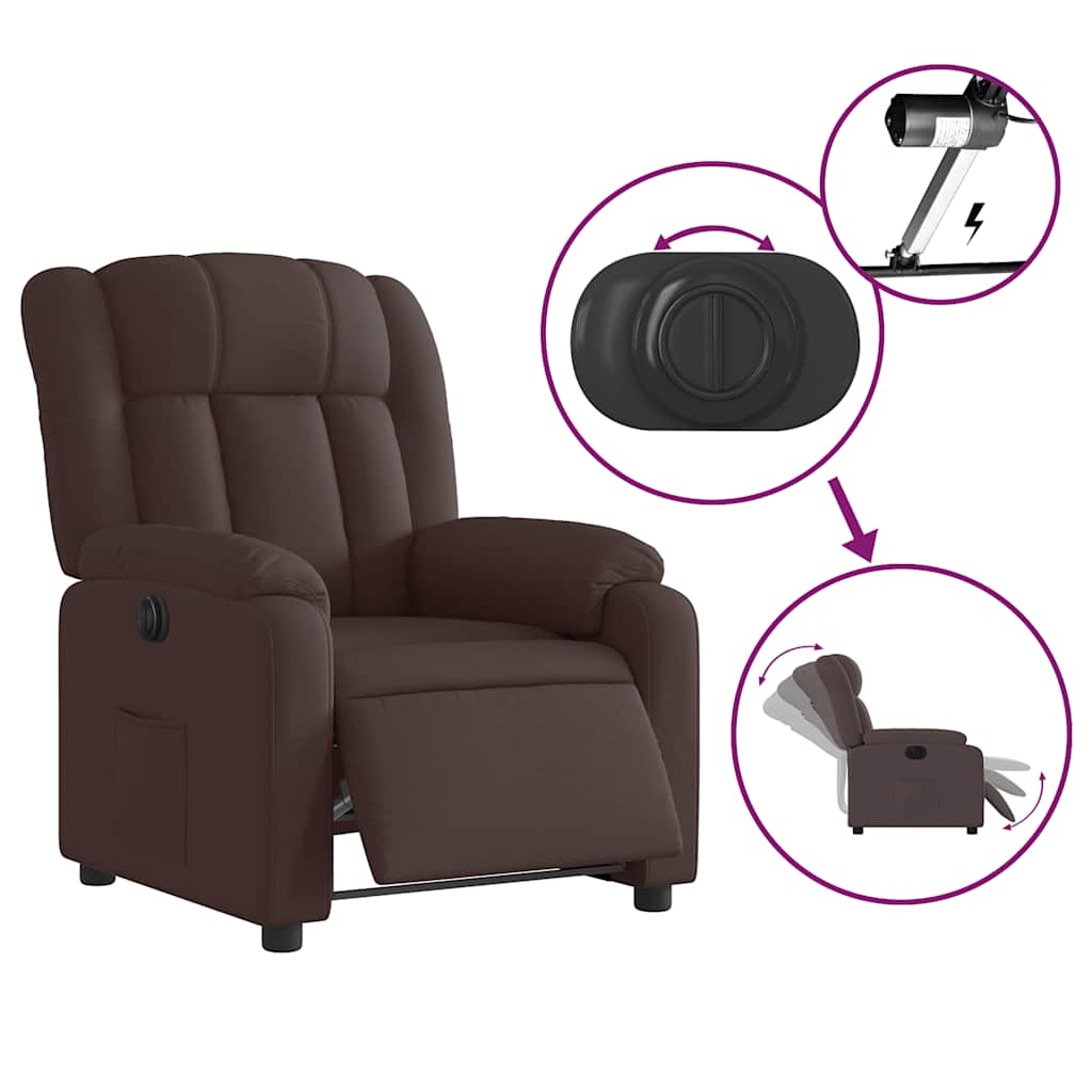Fauteuil inclinable électrique Marron foncé Tissu - XIOS