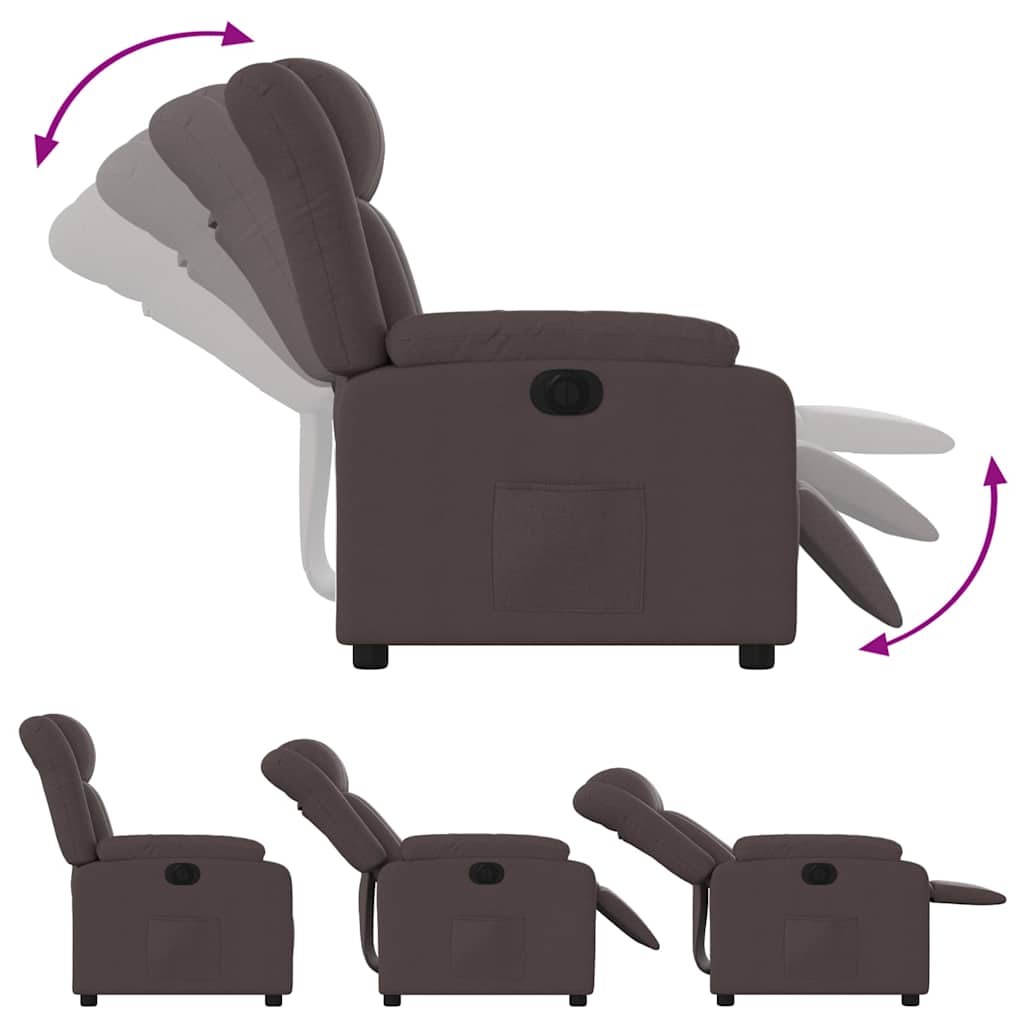 Fauteuil inclinable électrique Marron foncé Tissu - XIOS