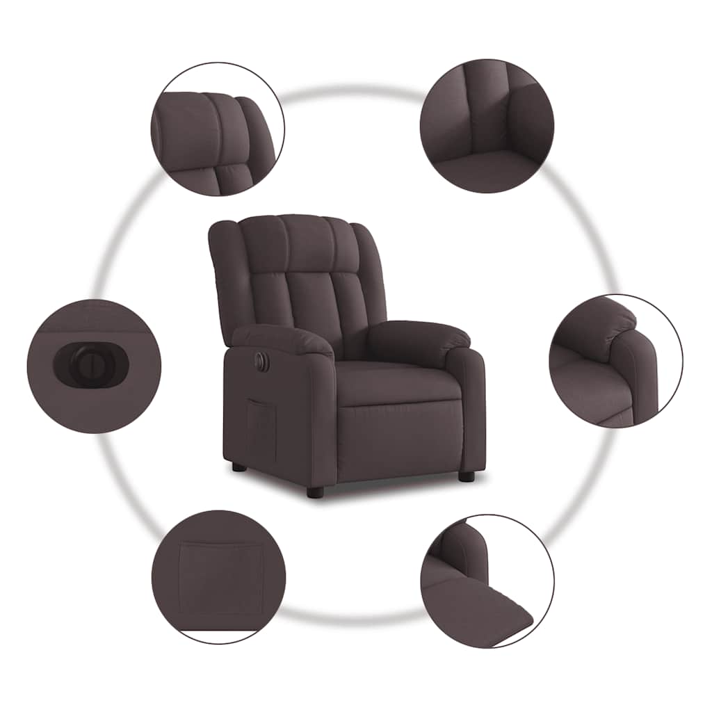 Fauteuil inclinable électrique Marron foncé Tissu - XIOS