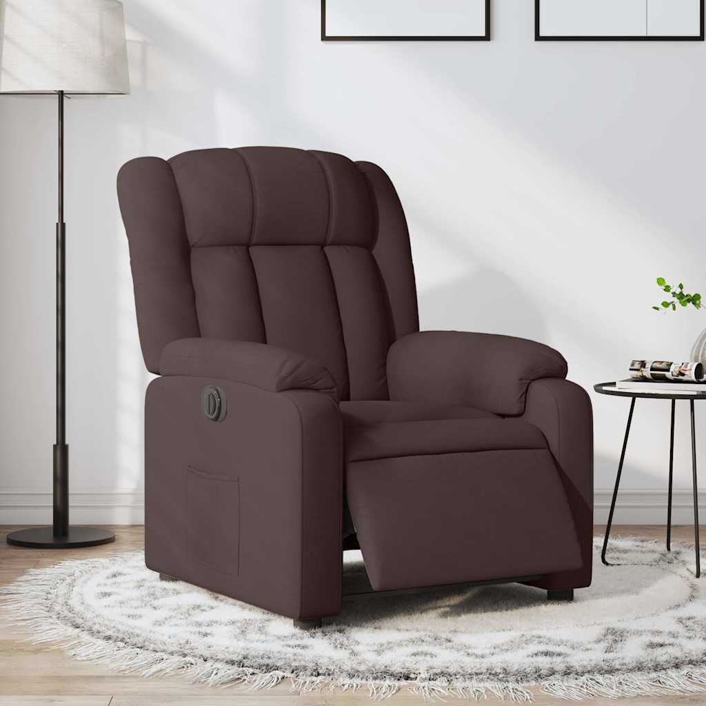 Fauteuil inclinable électrique Marron foncé Tissu - XIOS