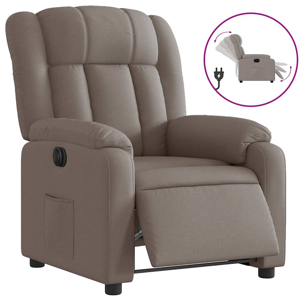 Fauteuil inclinable électrique Taupe Tissu - XIOS