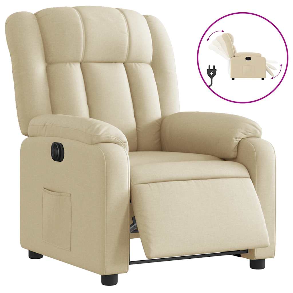 Fauteuil inclinable électrique Crème Tissu - XIOS