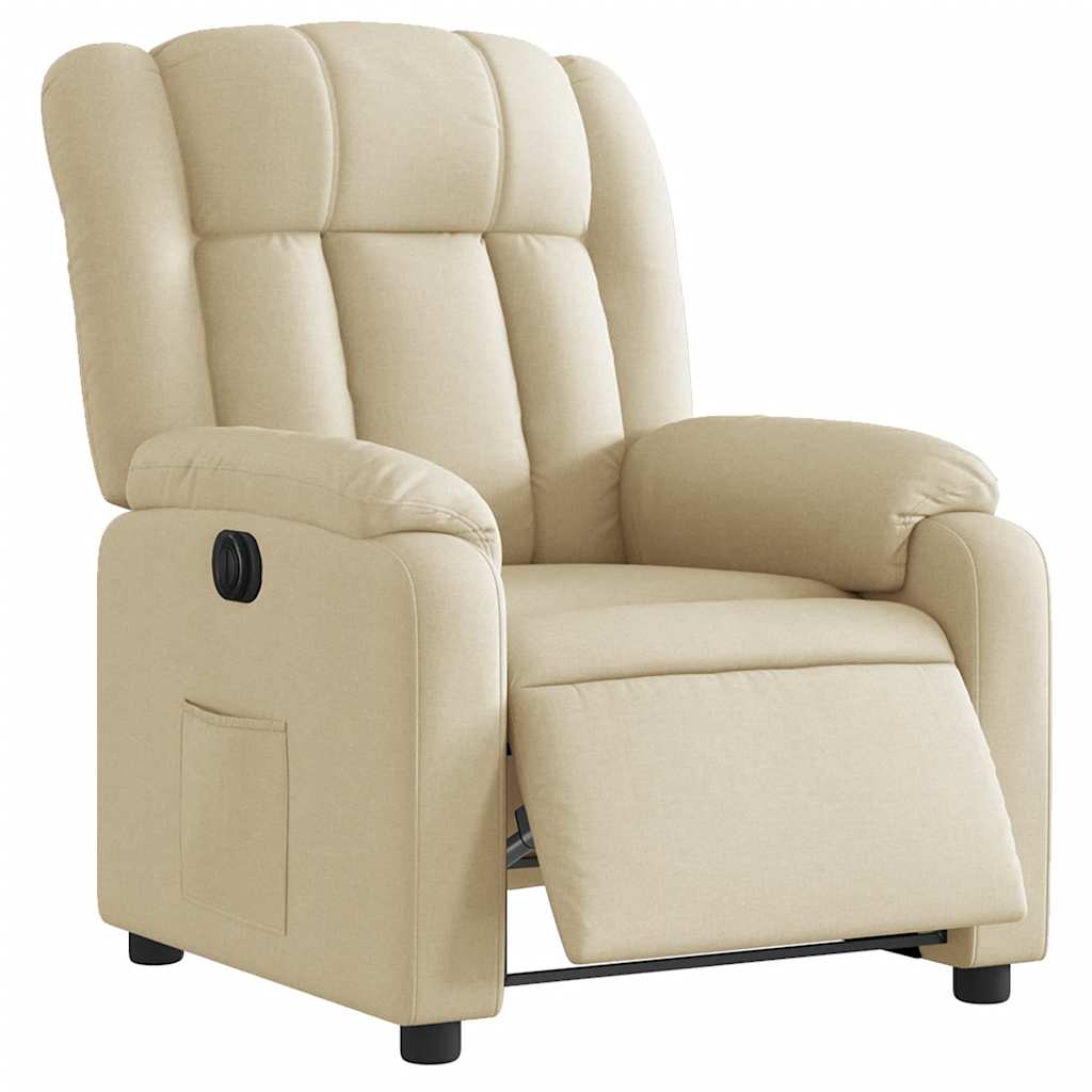 Fauteuil inclinable électrique Crème Tissu - XIOS
