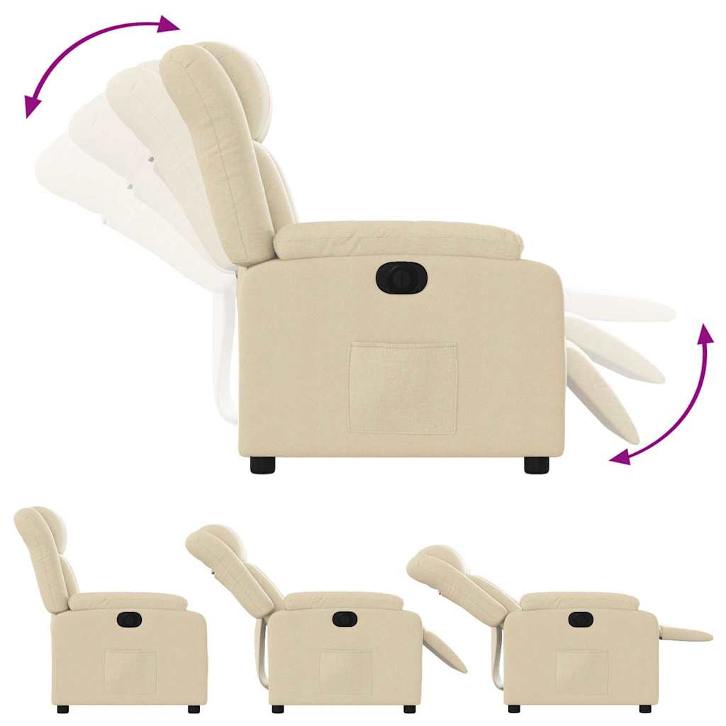 Fauteuil inclinable électrique Crème Tissu - XIOS