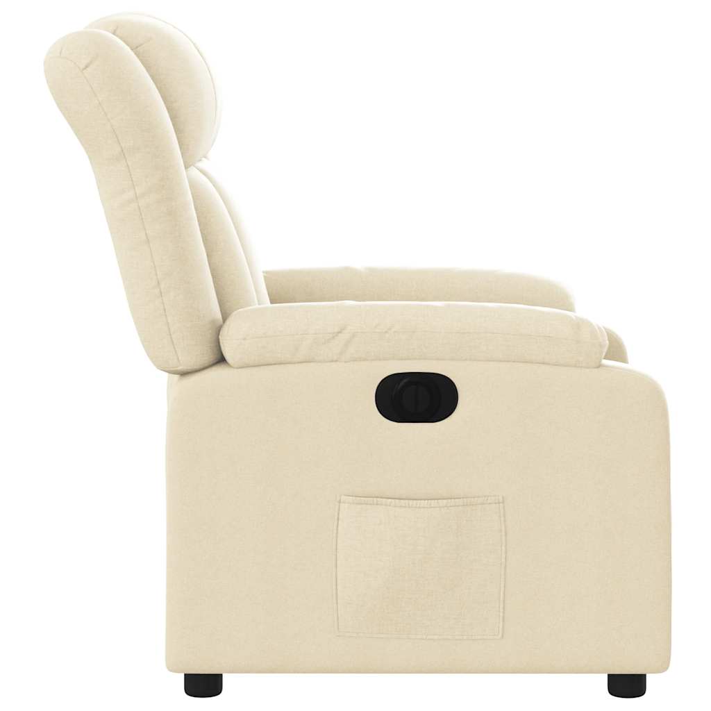 Fauteuil inclinable électrique Crème Tissu - XIOS