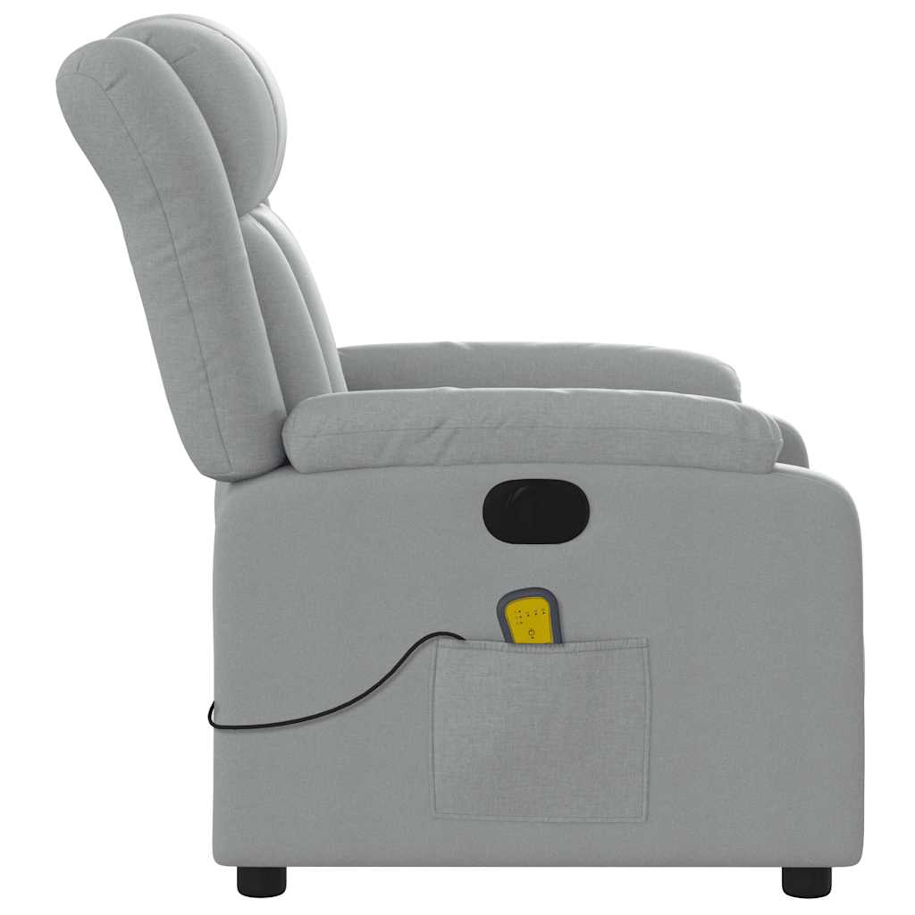 Fauteuil de massage inclinable électrique gris clair tissu - XIOS