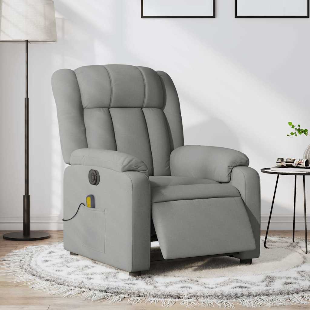 Fauteuil de massage inclinable électrique gris clair tissu - XIOS