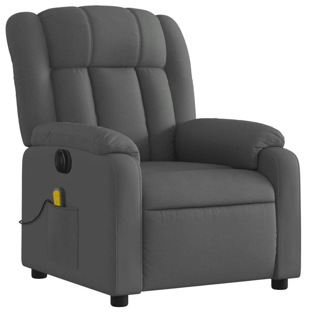 Fauteuil inclinable de massage électrique gris foncé tissu - XIOS