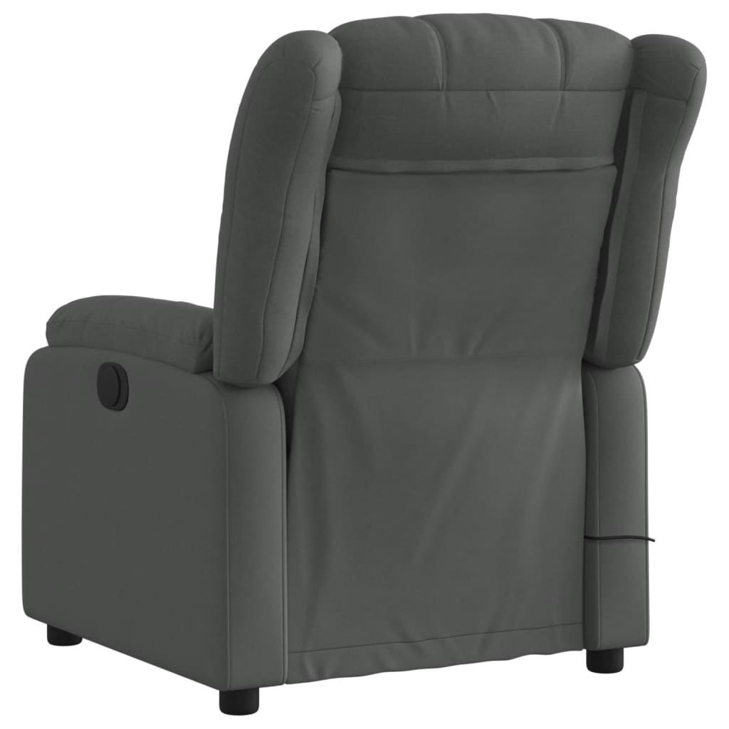Fauteuil inclinable de massage électrique gris foncé tissu - XIOS