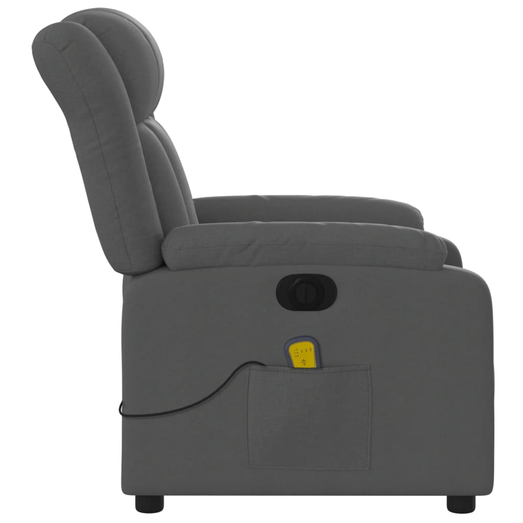 Fauteuil inclinable de massage électrique gris foncé tissu - XIOS