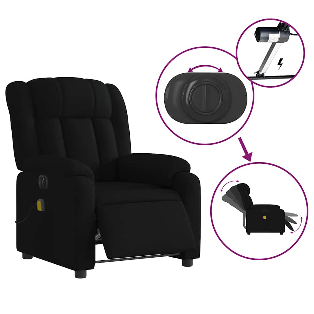 Fauteuil de massage inclinable électrique Noir Tissu - XIOS