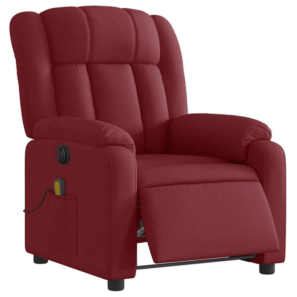 Fauteuil de massage inclinable électrique Rouge bordeaux Tissu - XIOS