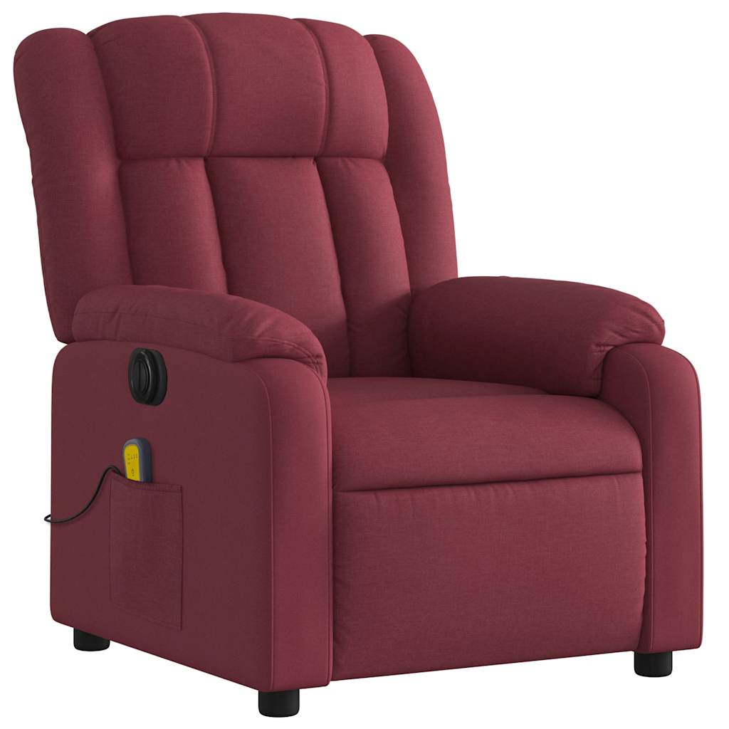 Fauteuil de massage inclinable électrique Rouge bordeaux Tissu - XIOS