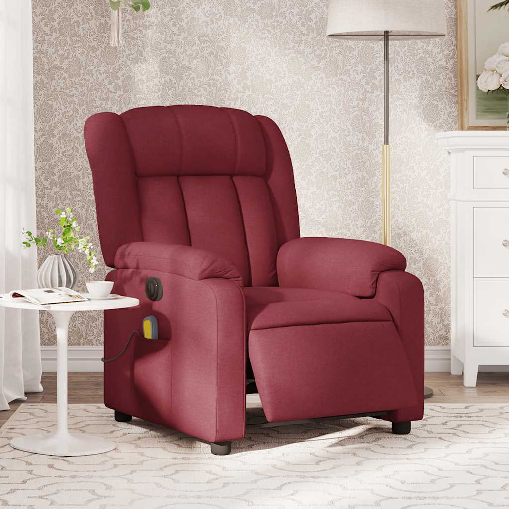 Fauteuil de massage inclinable électrique Rouge bordeaux Tissu - XIOS