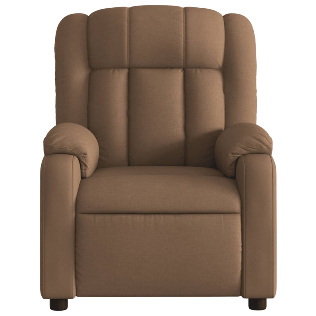 Fauteuil inclinable de massage électrique marron tissu - XIOS