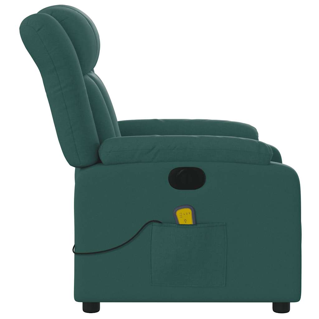 Fauteuil de massage inclinable électrique Vert foncé Tissu - XIOS