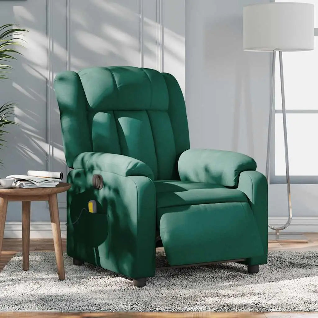 Fauteuil de massage inclinable électrique Vert foncé Tissu - XIOS