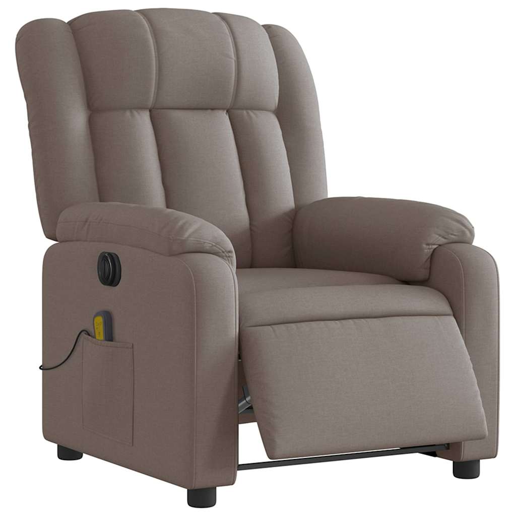 Fauteuil de massage inclinable électrique Taupe Tissu - XIOS