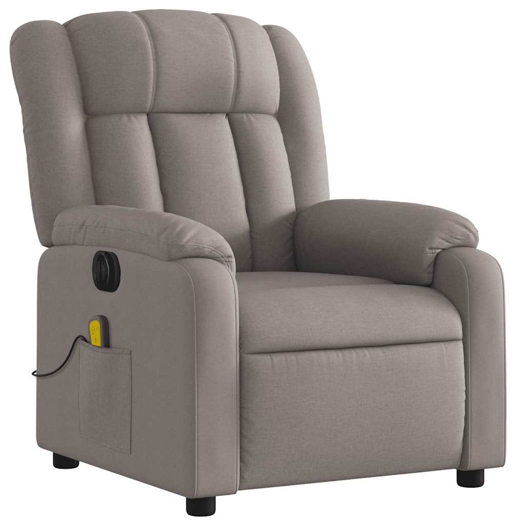 Fauteuil de massage inclinable électrique Taupe Tissu - XIOS